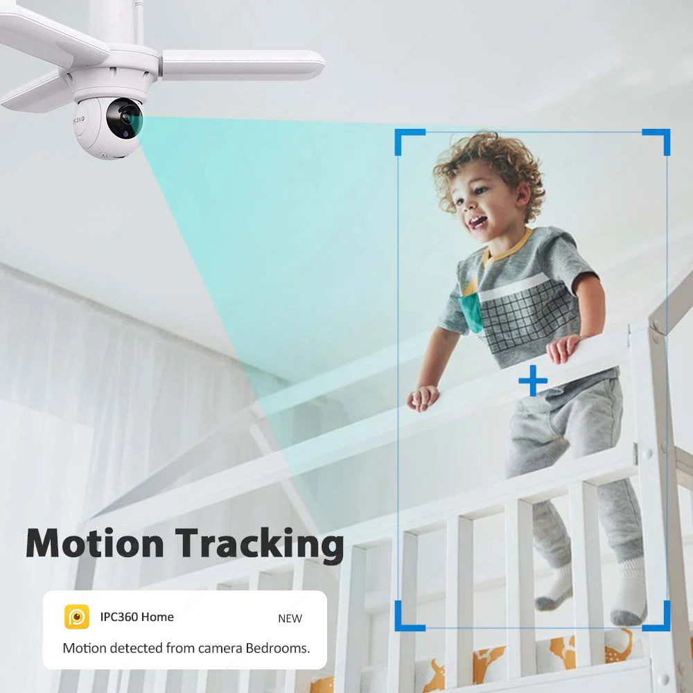 4MP 30W LED Bulb Camera Indoor Wireless WiFi Floodlight Security Camera Detection Tracking Color Night Vision Video Surveillance Cam