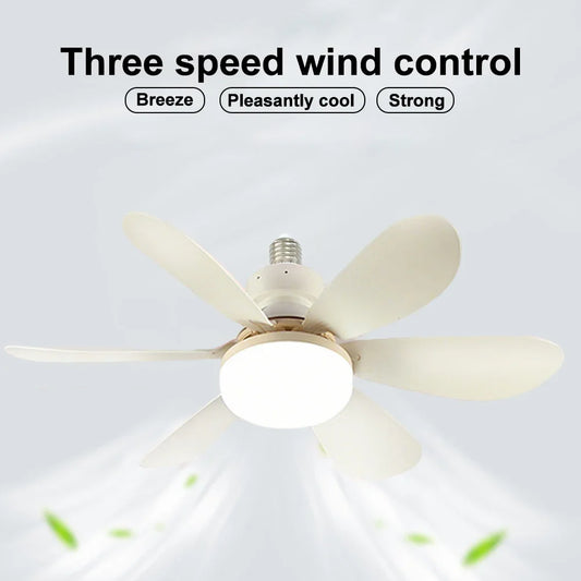E26 E27 Base Home-use LED Ceiling Fan Light Wireless Remote Smart Fan Light 42cm 52cm Ceiling Fan for Room Office Study Kitchen