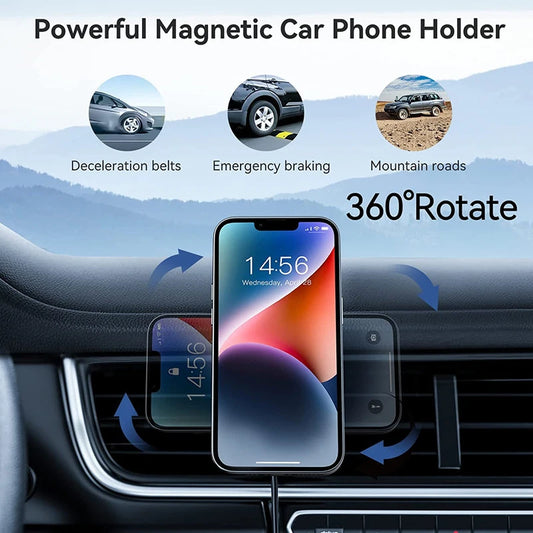 Revolutionary 30W Magnetic Wireless Car Charger & Phone Holder for iPhone 15-11 - Fast Charging Made Easy!