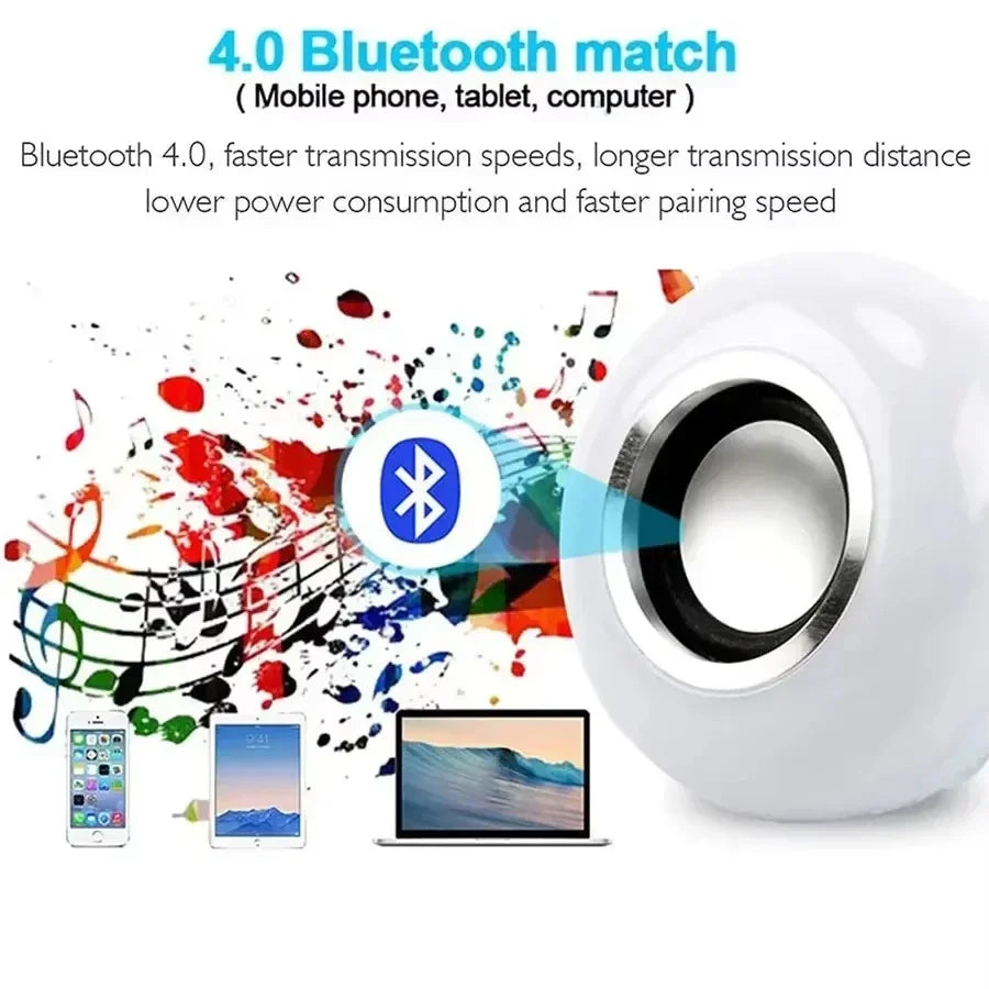 E27 Bluetooth Speaker Bulb With Remote Control 85-265V Led Music Bulb RGB DJ Disco Ambient Light For Bedroom Living Room Stage