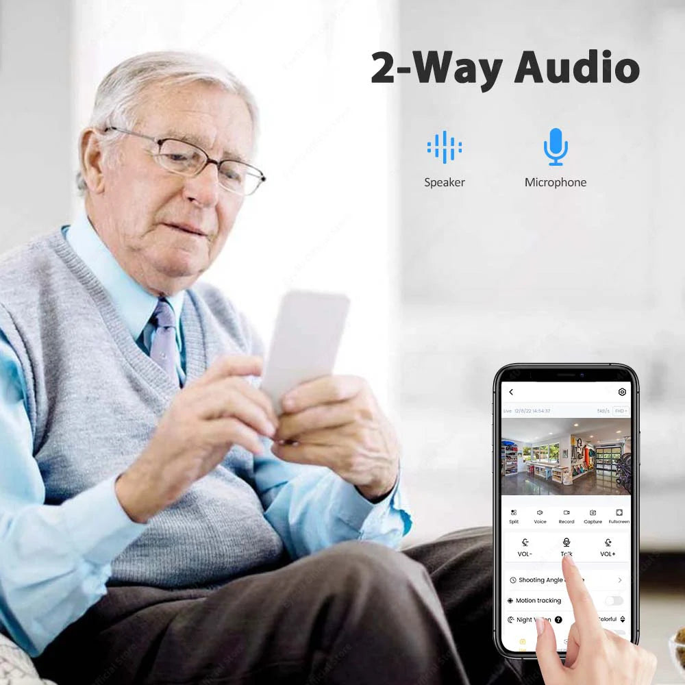 4MP 30W LED Bulb Camera Indoor Wireless WiFi Floodlight Security Camera Detection Tracking Color Night Vision Video Surveillance Cam