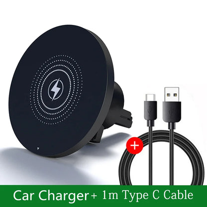 Revolutionary 30W Magnetic Wireless Car Charger & Phone Holder for iPhone 15-11 - Fast Charging Made Easy!