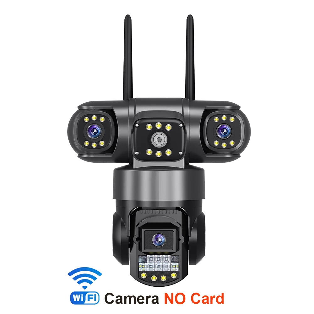 Pro WiFi IP Camera Outdoor 12MP 6K Triple Lenses Triple Screens Security Video Monitor Night Vision Waterproof CCTV Cameras