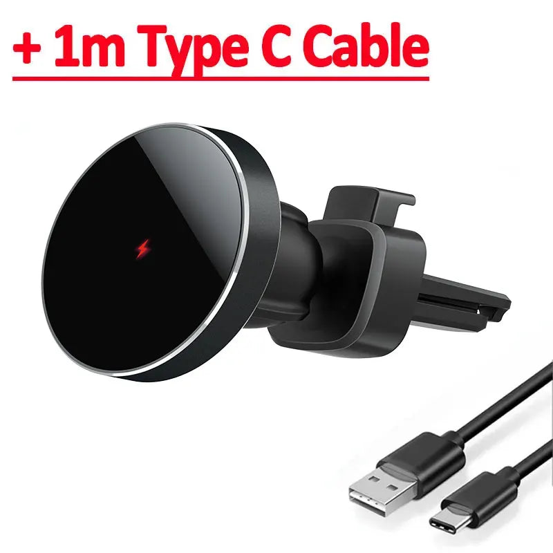 Revolutionary 30W Magnetic Wireless Car Charger & Phone Holder for iPhone 15-11 - Fast Charging Made Easy!