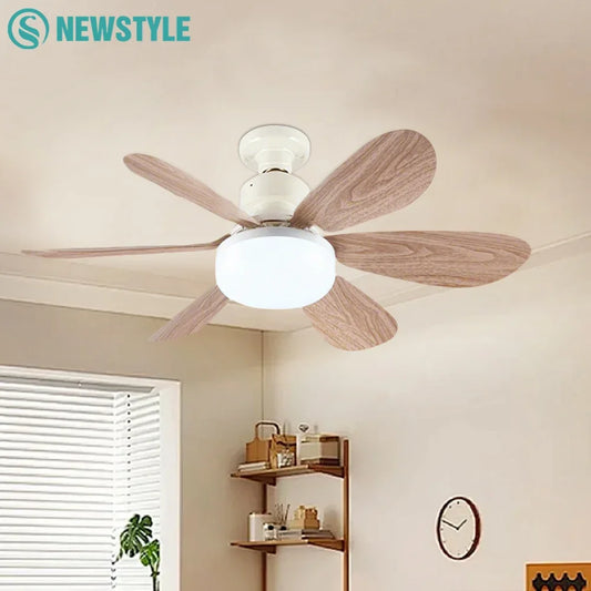 E26 E27 Base Home-use LED Ceiling Fan Light Wireless Remote Smart Fan Light 42cm 52cm Ceiling Fan for Room Office Study Kitchen