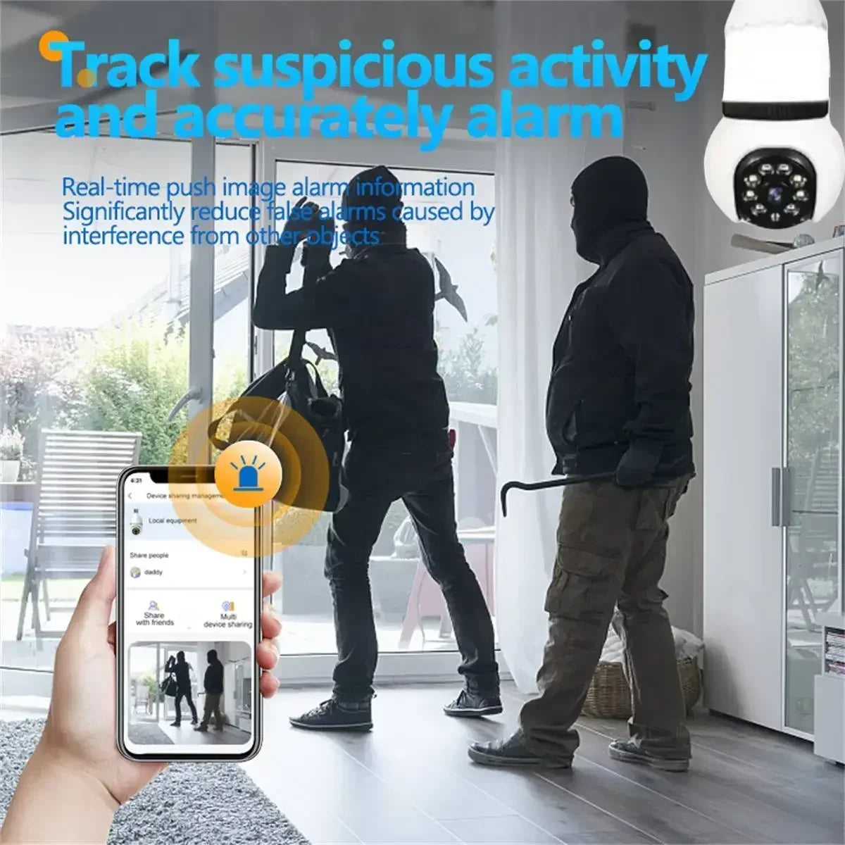 Advanced 8MP E27 Bulb Wireless Camera with Two-Way Audio and Smart Tracking for Ultimate Home Security