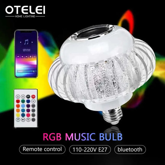 RGB Music Light Bulb White Light Color Remote Control Atmosphere Light Bulb with Speaker Smart Bluetooth E27 LED Bulbs